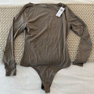 Abercrombie & Fitch Gray Long Sleeve Bodysuit